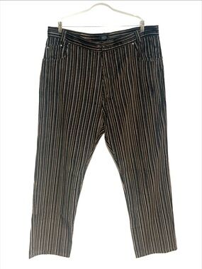 Versace 90’s Vintage V2 Mens Brown Black Tan Pinstriped Corduroy Pants Sz 44/34